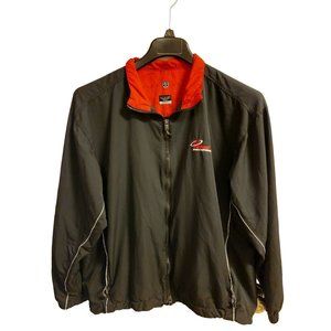 Men's Nike Golf Velocity Sports Performance Jacket Sz Lg Zip Blk Red EUC